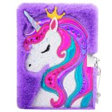 PinkSheep Unicorn Günlüğü, Kilitli ve Anahtarlı Kızlar için, Unicorn Journal, Çocuklar için Sihirli Unicorn Defter, Peluş Gizli Günlüğü Astarlı Defter Yazma ve Çizim için 300 Sayfa, Kızlar İçin Tek Boynuzlu At Hediyeleri