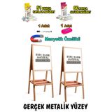 PinkToys Gerçek Metal Yüzey Çift Tarafı Beyaz Manyetik Özellikli Yazı Tahtası Hs