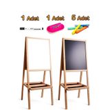 PinkToys Manyetiksiz Ve Karatahta Çocuk Ahşap Yazı Tahtası