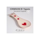 PINKU Ceramics Crimson Kalpli El Yapımı Seramik Kaşıklık -kirli Kaşık Altlığı (kaşık, Spatula, Kepçe Için Uygun