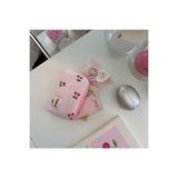 PİNKUE Cherry Mini Cüzdan & Çanta Charmı | Kartlık, Bozuk Para Cüzdanı, Kulaklık ve Anahtarlık Organizer | Pembe
