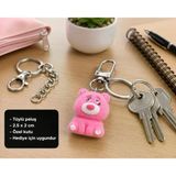 Pinky Bear Tüylü Peluş Charm Anahtarlık Sevimli Ayıcık Çanta Aksesuarı Hediye