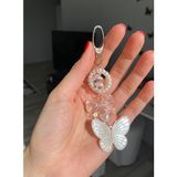 Pinky Lady Coquette Kelebek Tasarım Kadın Anahtarlık Charmı Çanta Aksesuarı Zarif Desenli