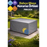 pinlock Bahçe Masa Örtüsü Bahçe Mobilya Brandası Su Geçirmez 3 Katmanlı 200x175x75 Cm