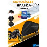 Pinlock Yamaha mt 09 Uyumlu Su Geçirmez Siyah Motosiklet Brandası Miflonlu Kalın Premium Kumaş Clipsli