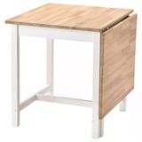 Pınntorp Katlanir Mutfak Masasi, Acik Kahverengi-Beyaz, 2-4 Kisilik, Katlanabilir, 67/124X75 Cm