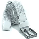 Pino44 Örgü Lastik Kemer 3,5cm - Şort Kemeri - Kot Kemeri - Kanvas Pantolon Kemeri - Beyaz - 115 cm