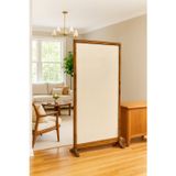 pinoxi 180cm X 100cm Masif Ahşap Çerçeveli Ayaklı Kumaş Paravan Seperatör Oda Ayırıcı Dekor 180cm X 100cm