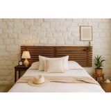 Pinoxi 200CM Masif Ahşap Yatak Başlığı Ceviz Renk + 2 Adet Raf Masif Ceviz Renk - Kahverengi - 200 x 60 cm