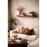 pinoxi 99cm Masif Ahşap Dekoratif Duvar Rafı Prizma Ayaklı Ceviz rengi 99 cm