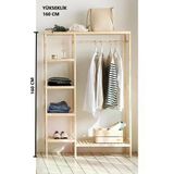 Pinoxi Ahsap Acik Dolap Konfeksiyon Askisi Kapaksiz Gardirop Elbise Askisi 30X100x160 Cm