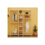 Pinoxi Ahsap Acik Gardirop 3 Askili 190X150x37 Cm Cok Amacli Dolap 100 Masif Cam Agac