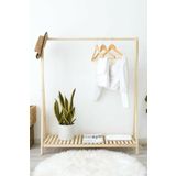 Pinoxi Dogal Ahsap Konfeksiyon Askisi Elbise Askisi Askilik Gardirop 125X106x38 Cm