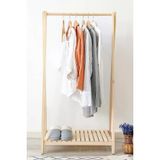 Pinoxi Konfeksiyon Askilik Dogal Ahsap Ayakli Elbise Askiligi Gardirop Raf Askilik 125X66x38 Cm