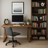 Pinoxi Masif Ahşap Çalışma Masası Ofis Masası - 60x120 cm - Ceviz