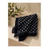 PİNPİN AKSESUAR SİYAH BEYAZ PUANTİYELİ %100 PAMUK BANDANA 55X55cm