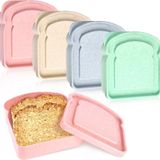 Pinsit 4 ADET Tost Şekli Sandviç Kutusu, 14oz Dilimlenmiş Tost kutusu, Tost Taze tutma Konteyneri, öğle yemeği kutuları için sandviç kapları