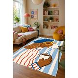 Pinterest Köpek Figürlü Baskılı Kaymaz Yıkanabilir Salon Oturma Odası Mutfak Balkon Halısı Yolluk 80 X 150 Cm Mavi