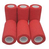 PintoMed – Esnek karbon bandaj sabitleme bandı – kırmızı – 10 cm x 4,5 m – İç kısım 6 adet, 10 cm genişliğinde, 4,5 m esnek, elastik kohasive kendinden yapışkanlı spor sabitleme bandajı