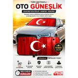 PINUKS Ford Focus 2000 Uyumlu Türk Bayraklı Ön Cam Güneşlik | Pratik | Uv Koruma | - 130*60