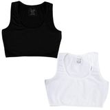 Pinuptex® 2'Li Sporcu & Yüzücü Büstiyer &Yarım Atlet (2Adet) (Siyah-Beyaz, S)