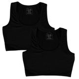 Pinuptex® 2'Li Sporcu & Yüzücü Büstiyer &Yarım Atlet (2Adet) (Siyah, XS)