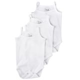 Pinuptex® 3'lü İp Askılı Bebek Zıbın Seti 100% Pamuklu Ribana Çıtçıtlı Atlet, Body Zıbın Unisex (3 Adet) (BEYAZ, 3-4 Yaş)