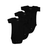 Pinuptex® 3'lü Kısa Kollu Bebek Zıbın Seti 100% Pamuklu Ribana Çıtçıtlı Atlet, Body Zıbın Unisex (3 Adet) (SİYAH, 3-4 Yaş)