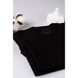 Pinuptex® 3'lü Uzun Kollu Bebek Zıbın Seti 100% Pamuklu Ribana Çıtçıtlı Atlet, Body Zıbın Unisex ( - 1 - 2 Yaş - 000-Siyah