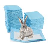 PINVNBY Tek Kullanımlık Tavşan Pee Pedleri, Yavru Tuvalet/Lazımlık Eğitim Pedleri, Tavşanlar için Süper Emici Kediler Kafes Gömlekleri Şinşillalar Kobaylar Hamster Kedi Küçük Hayvanlar (50 ADET Mavi)
