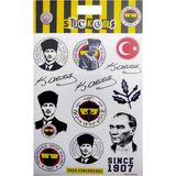 Piolent Fenerbahçe Atatürk Sticker Sheet Karışık Orijinal Lisanslı - 10 x 12 cm - 001-Renkli