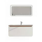 Pion 120 Cm Lavabo Dolabı Beyaz Cappucino Ve Led Ayna