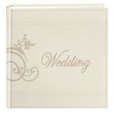 Pioneer Photo Albums İşlemeli Scroll ve Düğün Dikili Suni Deri Kapak Fotoğraf Albümü, Fildişi,