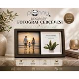 Pionny 2 Fotoğraflı Orta Boy Sürgülü Dekoratif Ahşap Çerçeve 10x15 cm – Koyu Kahve