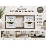 Pionny 3 Fotoğraflı Büyük Boy Sürgülü Dekoratif Ahşap Çerçeve 13x18 cm – Koyu Kahve
