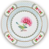 Pip Studio Blushing Birds 17 cm Beyaz Porselen Pasta Tabağı Modern Desenli 1 Parça