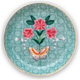 Pip Studio Blushing Birds Mavi Porselen Çay Tabağı 9 Cm Modern Desenli 1 Adet