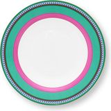 Pip Studio Chique Pembe Yeşil Porselen Çukur Tabak 23,5 cm - Pembe - Yeşil - varsayılan değer