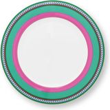 Pip Studio Chique Pembe Yeşil Porselen Yemek Tabağı 28 cm - Pembe - Yeşil