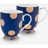 Pip Studio Dot Delight Lacivert Porselen Kupa Seti 380 ml