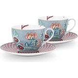 PIP STUDIO Flower Festival Mavi 2'li 280 ml Çay Fincanı Seti