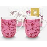 Pip Studio Jolie Beyaz Porselen Kupa Seti 145 ml - Pembe - Beyaz