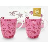 Pip Studio Jolie Beyaz Porselen Kupa Seti 350 ml - Beyaz - Pembe