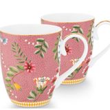 Pip Studio La Majorelle Pembe Porselen Kupa Seti 350 Ml