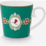 Pip Studio Love Birds Yeşil Porselen Kupa 250 ml - Açık Yeşil - Koyu Yeşil