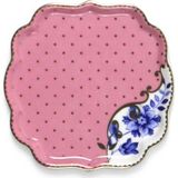 Pip Studio Royal Porselen Çay Tabağı 10 Cm Pembe Renkli Modern Desenli 1 Adet