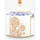 Pip Studio Royal White Beyaz Porselen Saklama Kabı 1750 ml Zarif Çiçek Deseni ile