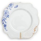 PIP STUDIO Royal White Collection 23.5 CM Mavi Beyaz Porselen Kahvaltı Tabağı