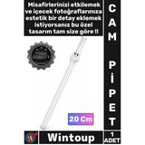 #Pipet Kalite Şeffaf Sağlıklı Ekolojik Dayanıklı Estetik Dekoratif Yüz Figürlü Şık Cam Pipet 20 Cm