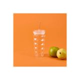 Pipetli Cam Bardak - Şeffaf - 480 Ml